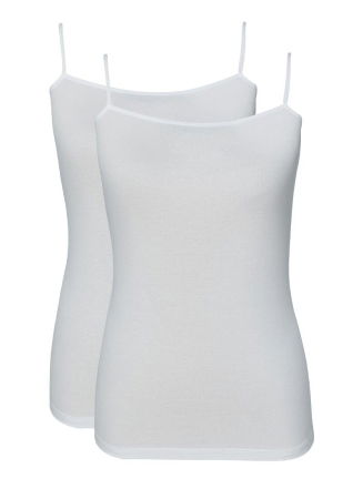 Blackspade - Blackspade Kadın İnce Askılı Atlet 2'li Paket Essential 1592 - Beyaz