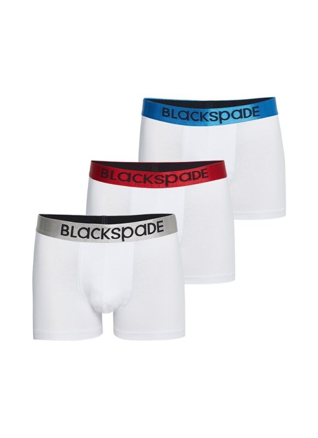 Blackspade - Blackspade Erkek Boxer 3'lü Paket Modern Basics 9470 - Beyaz