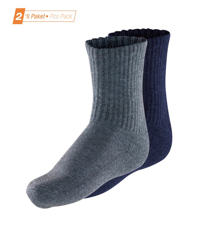 Blackspade - Blackspade Çocuk Termal Çorap 2. Seviye 2'li Paket 9995 - Lacivert Gri