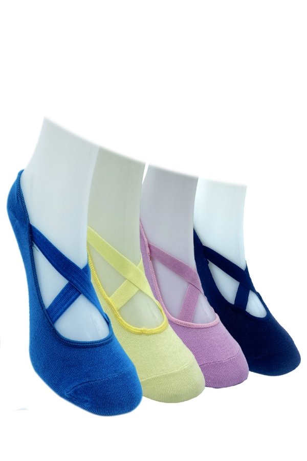 Çekmece - Çekmece 4′lü Kadın Pilates Çorabı Renkli