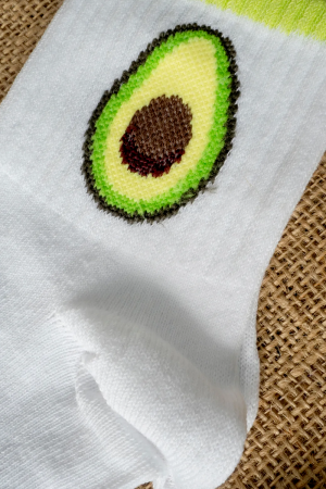 Çekmece 4&prime;lü Meyve Desenli Unisex Konç Patik Meyve - Thumbnail