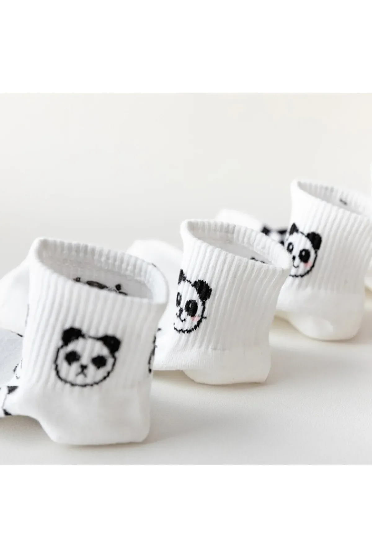 Çekmece 5′li Unisex Panda Desenli Konç Soket - Thumbnail