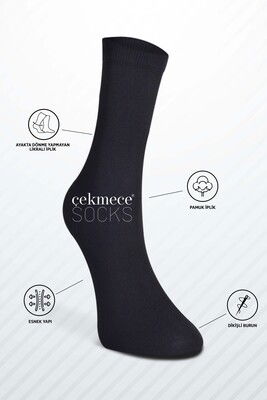 Çekmece 6′Lı Erkek Dikişli Çorap Siyah - Thumbnail