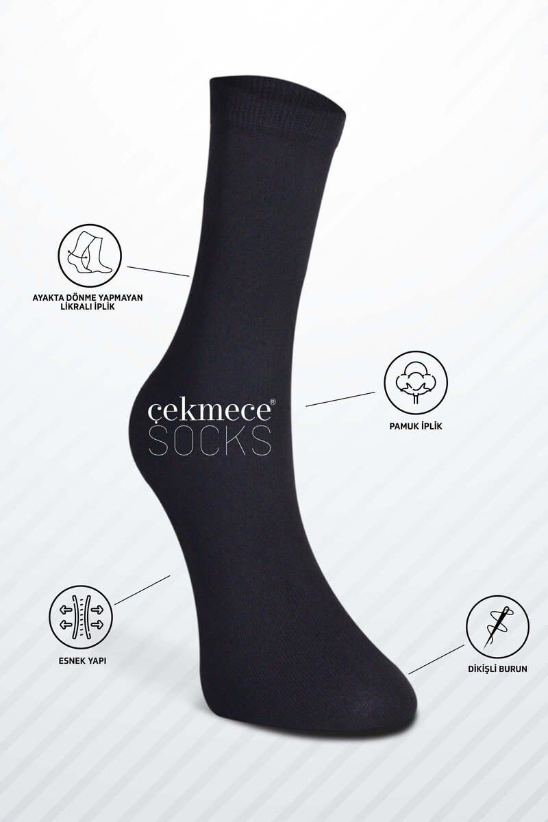 Çekmece 6′lı Kadın Karışık Bambu Çorap Set Çok Renkli