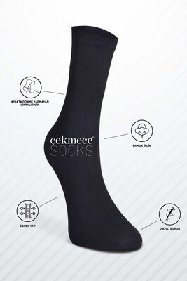 Çekmece 6'Lı Kadın Karısık Çorap Set Siyah - Thumbnail