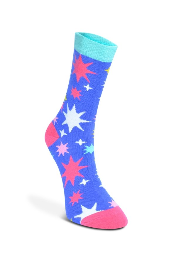 Çekmece - Çekmece Hareketli Desenli Unisex Çorap Yıldızlar