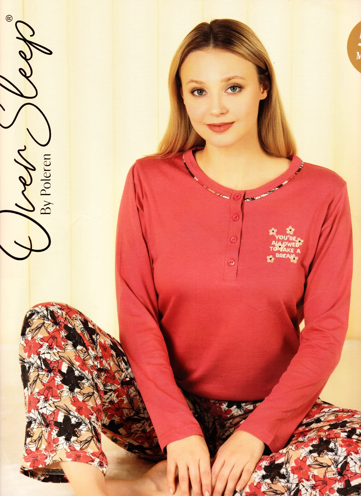 Çekmece - Çekmece Kadın Çiçekli Pijama Takımı Lila