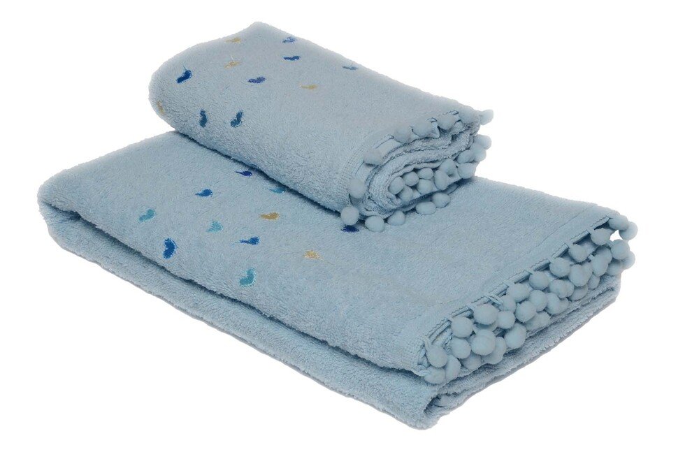 Çekmece - Çekmece Colorful Bath Towel Set Blue
