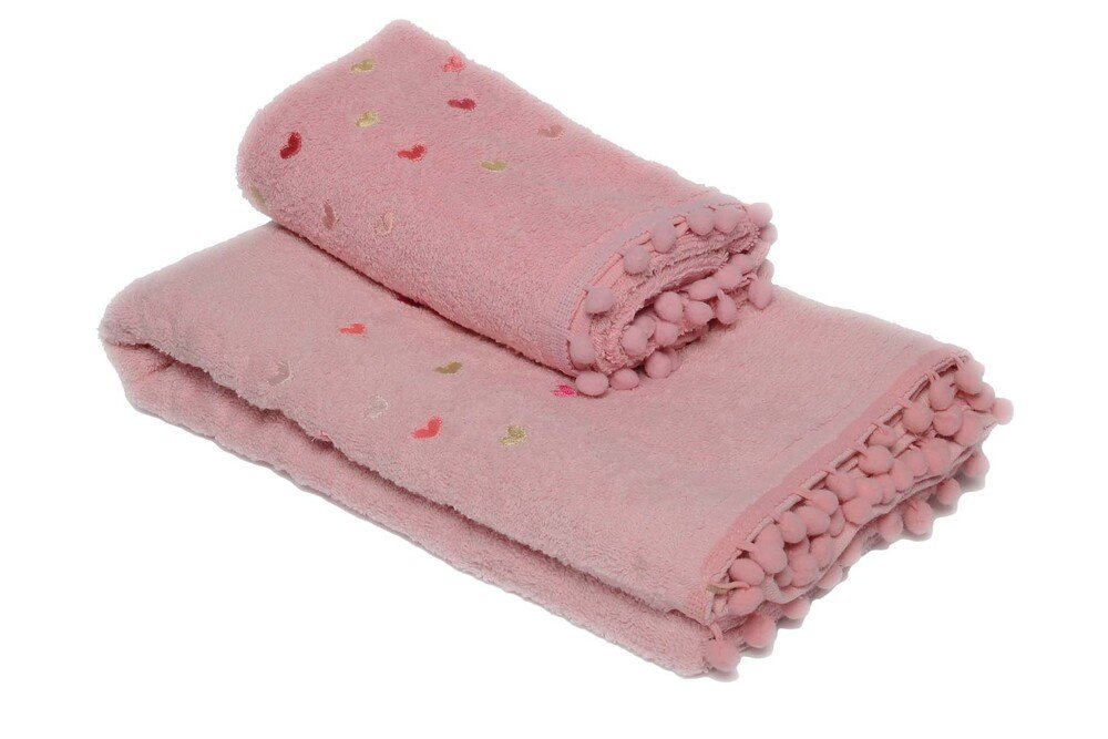 Çekmece - Çekmece Colorful Bath Towel Set Pink