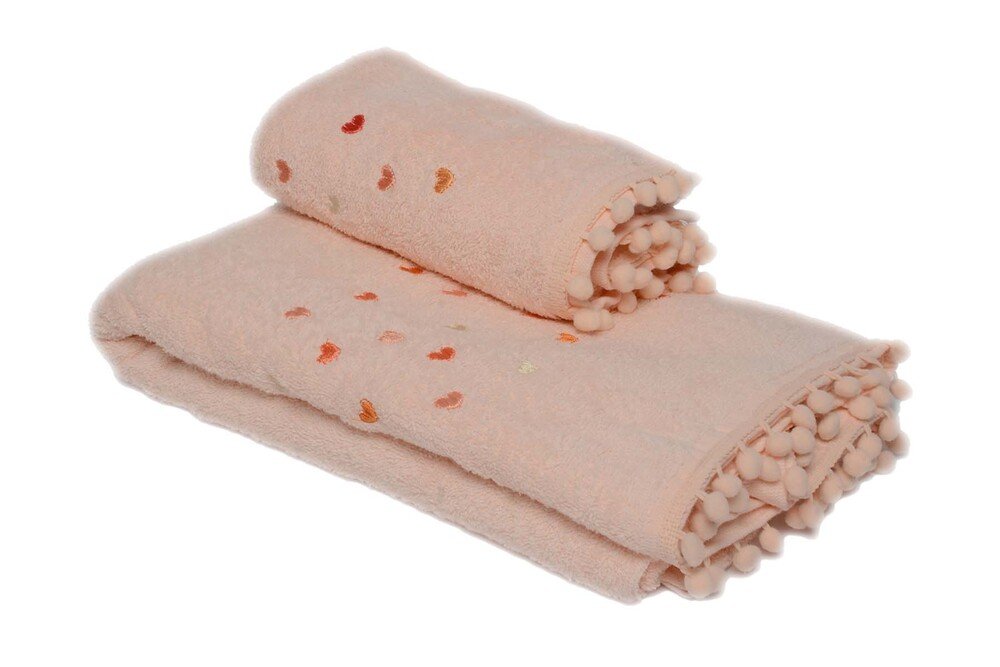 Çekmece - Çekmece Colorful Bath Towel Set Powder