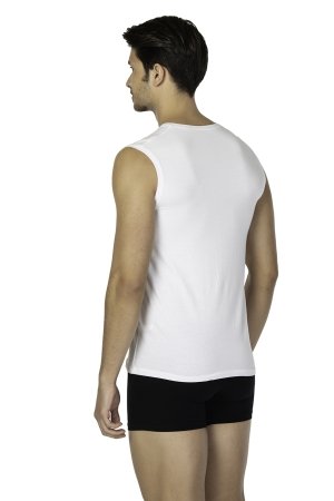 DS Damat DS0250 Comfort V Yaka Kolsuz T-shirt Beyaz - Thumbnail