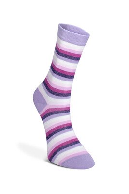 Dündar 12'Li Kadın Likra Desenli Çorap Çizgili - Thumbnail