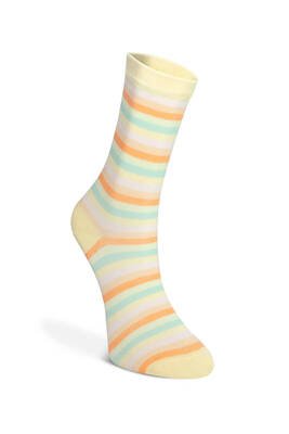 Dündar 6'lı Kadın Likra Desenli Çorap Çok Renkli - Thumbnail