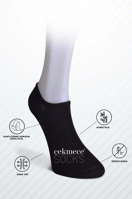 Gönültaş 6′Lı Sneaker Görünmez Çorap Siyah - Thumbnail