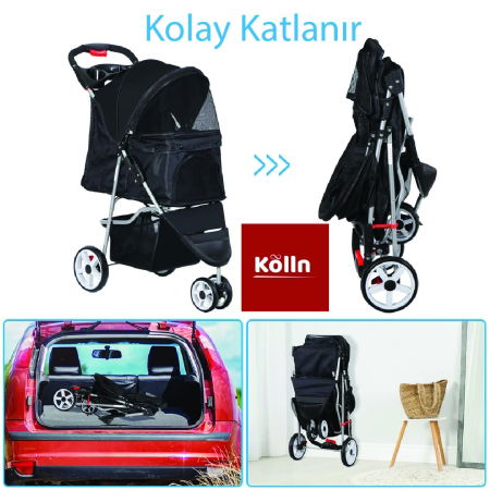 Kölln Katlanabilir Araba SİYAH - Thumbnail