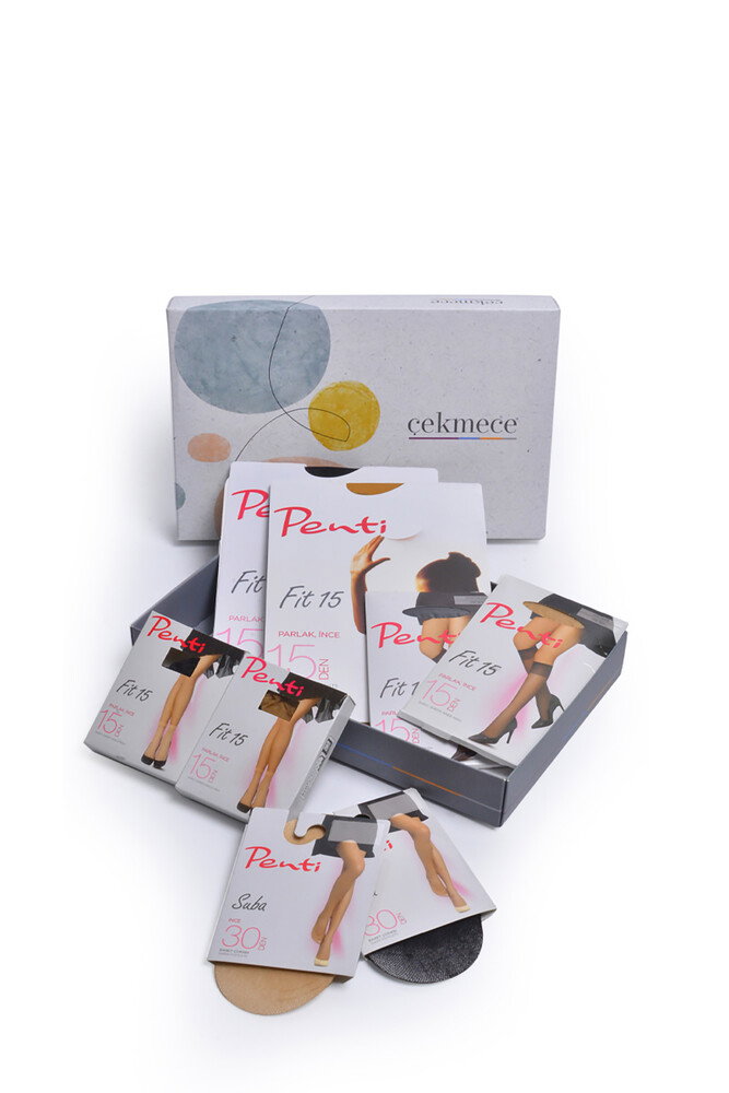 Penti - Penti 8Li Kutu Çorap Set Siyah-Ten