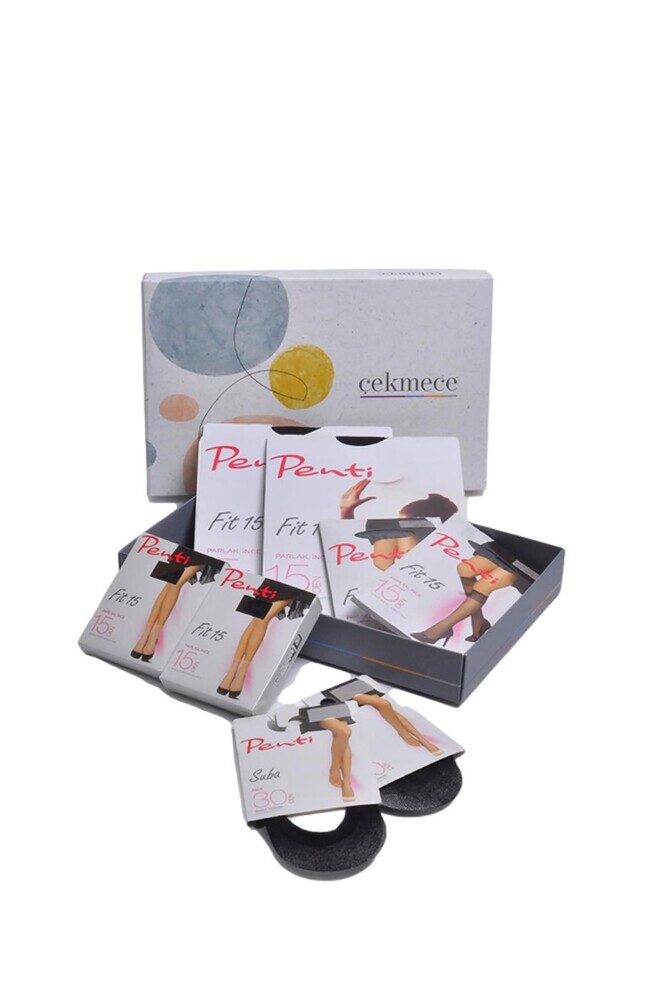 Penti - Penti 8'Li Kutu Çorap Set Siyah