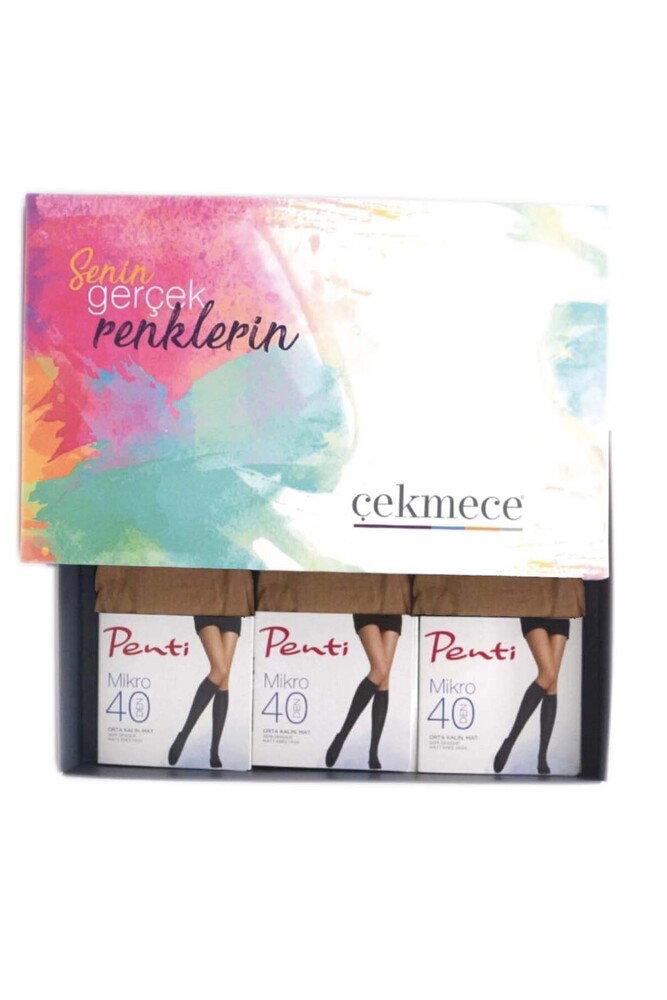 Penti - Penti Mikro 40 Den 3'Lü Pantolon Çorap Ten