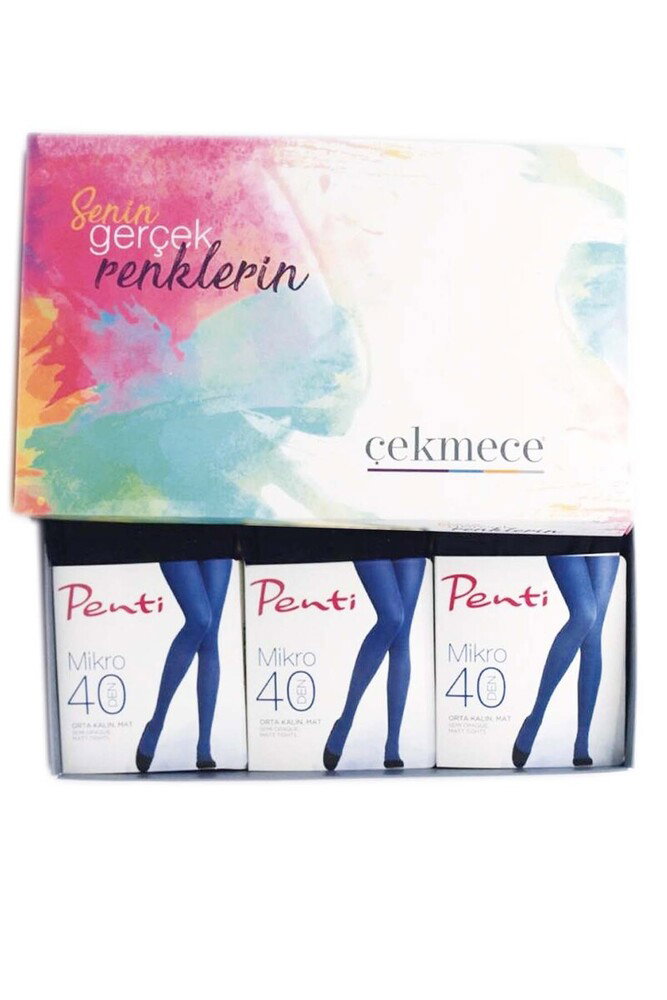 Penti - Penti Mikro 40 Den 3'Lü Çorap Siyah
