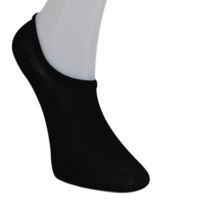 Solonine Premium 5li Unisex Görünmez Renkli Çorap Siyah-Beyaz - Thumbnail