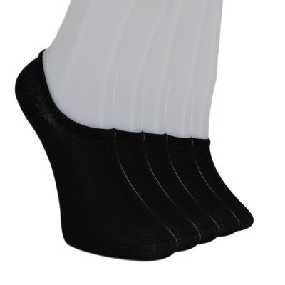 Solonine - Solonine Premium 5li Unisex Görünmez Renkli Çorap Siyah