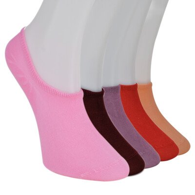 Solonine - Solonine Premium 5'li Unisex Görünmez Renkli Çorap Sunset