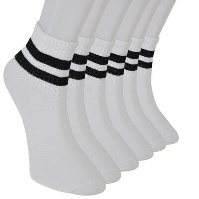 Solonine - Solonine Premium 6'lı Unisex Bilek Üstü Spor Çorap Siyah