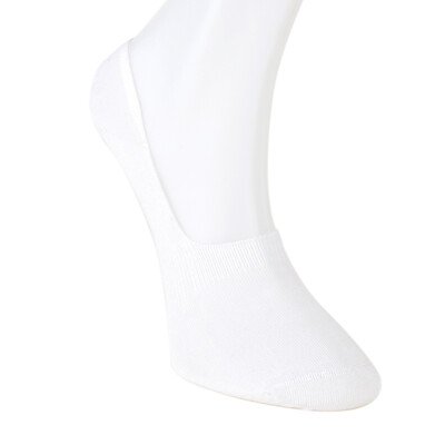 Solonine Premium 6'lı Unisex Görünmez Kaymaz Bambu Babet Çorap Siyah-Beyaz - Thumbnail