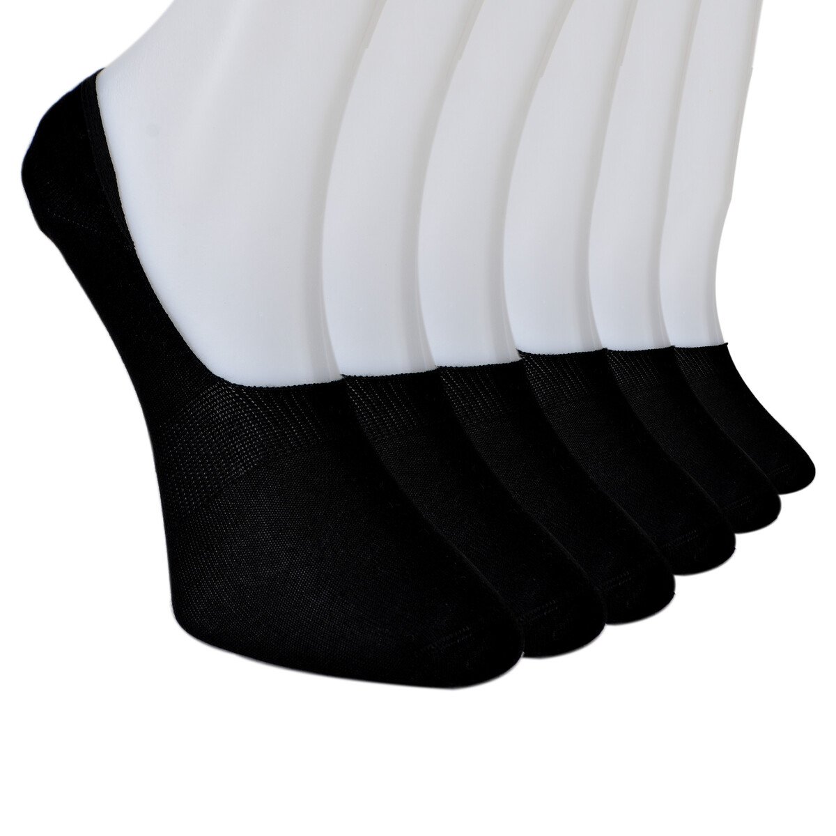 Solonine Premium 6lı Unisex Görünmez Kaymaz Bambu Babet Çorap Siyah