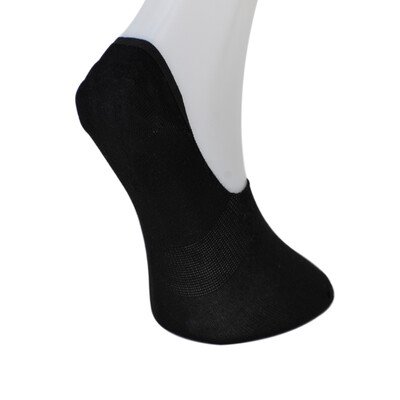 Solonine Premium 6lı Unisex Görünmez Kaymaz Bambu Babet Çorap Siyah - Thumbnail