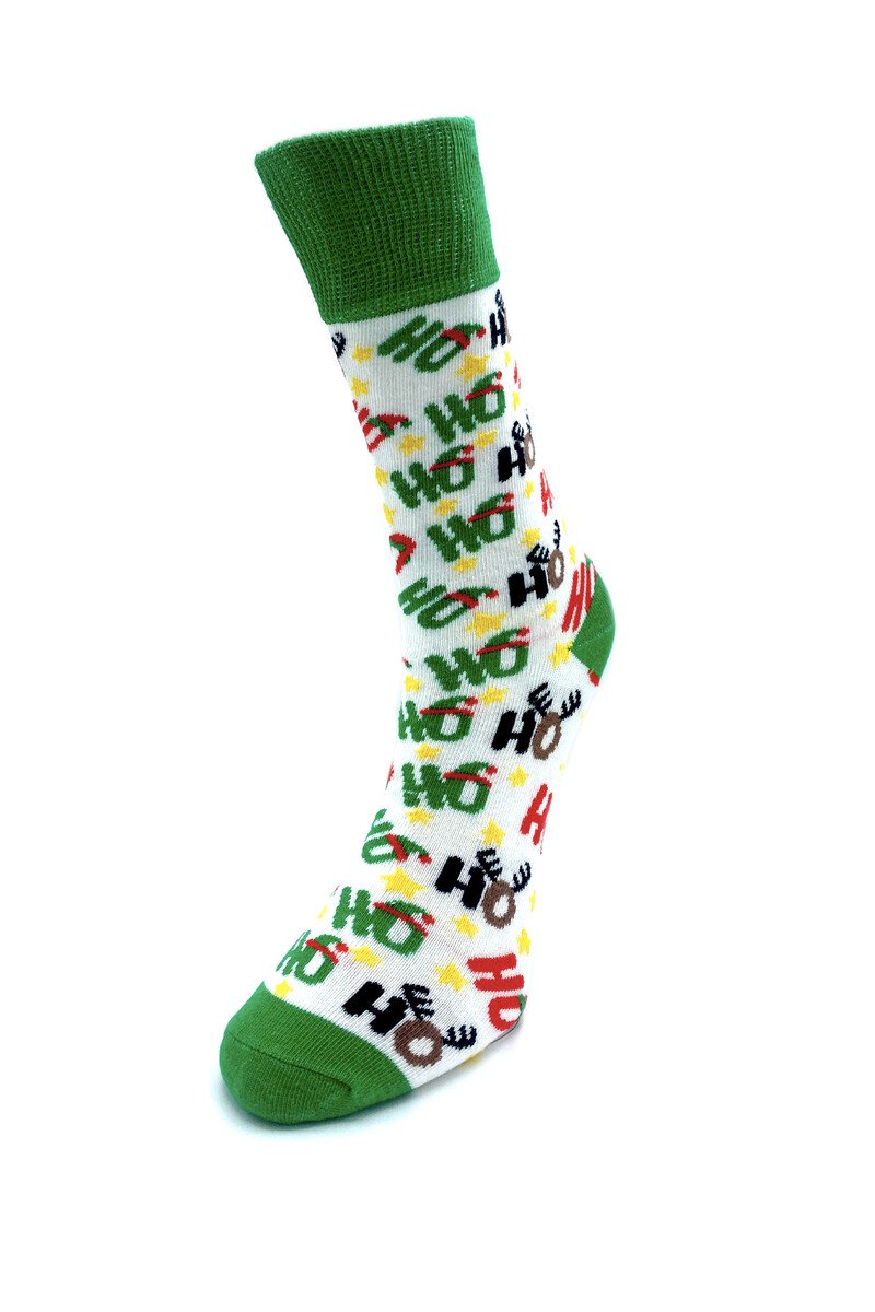 Solonine Yılbaşı Temalı Pamuk Çorap Ho Ho Desenli